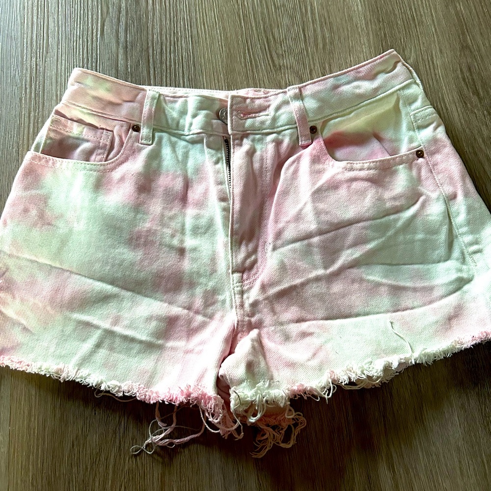 Pacsun tie dye high rise jean shorts